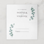 ユーカリ結婚カリの緑 プレイスカード (外部開封)