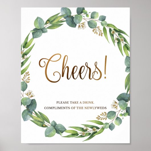 ユーカリ結婚カリの飲料バー徴候 ポスター (正面)