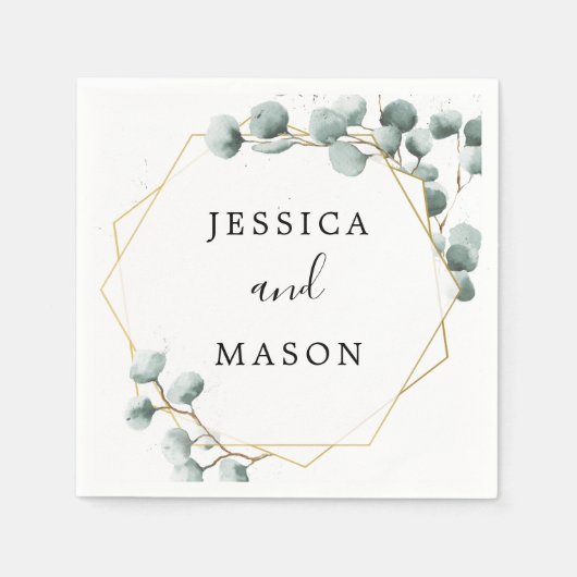 ユーカリ結婚グリネリーのカクテルナプキン スタンダードカクテルナプキン (正面)