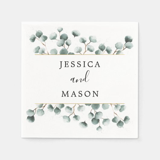 ユーカリ結婚グリネリーのカクテルナプキン スタンダードカクテルナプキン (正面)