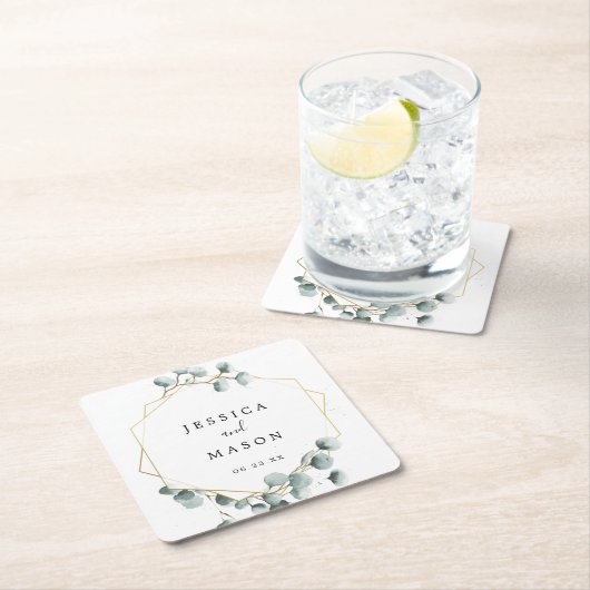 ユーカリ結婚グリネリーのコースター スクエアペーパーコースター (インサイチュ)