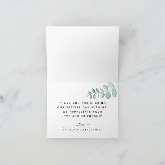 ユーカリ結婚グリネリーサンキューカード 案内状 (内部)