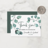 ユーカリ結婚グリネリー予算サンキューカード ノートカード (正面/裏面インサイチュ)