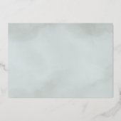 ユーカリ結婚グリネリー幾何学バラ金ゴールド 箔招待状 (裏面)