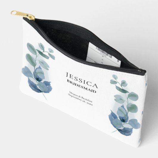 ユーカリ結婚グリーカスタムズブライダルパーティ アクセサリーポーチ (見開き)