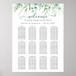 ユーカリ結婚グリーンリーのシーティンググラフポスター ポスター