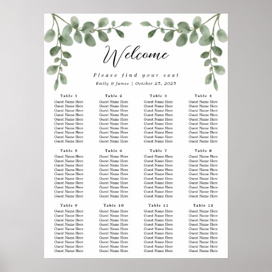 ユーカリ結婚グリーンリーのシーティンググラフポスター ポスター (正面)