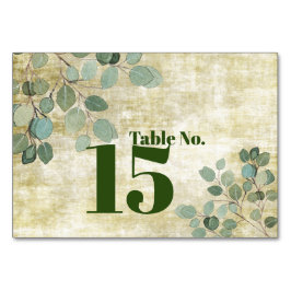 ユーカリ結婚グリーンリーのテーブルカード テーブルナンバー