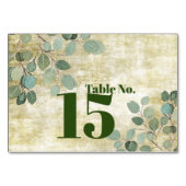 ユーカリ結婚グリーンリーのテーブルカード テーブルナンバー (裏面)