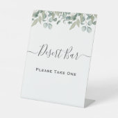 ユーカリ結婚グリーンリーのデザートバー標識 台座サイン (正面)