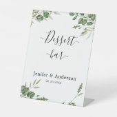 ユーカリ結婚グリーンリーのデザートバー標識 台座サイン (正面)