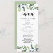 ユーカリ結婚グリーンリーの駆け引きディナー メニュー (正面/裏面)