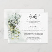 ユーカリ結婚グリーンリー詳細挿入カード 招待状 (正面/裏面)