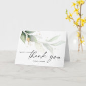 ユーカリ結婚サンキューカードテンプレート カード (黄色い花)