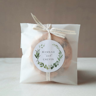 ユーカリ結婚スのクラシック丸ステッカー ラウンドシール