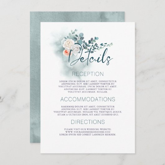 ユーカリ結婚ス詳細インフォメーションゲスト エンクロージャーカード (正面/裏面)