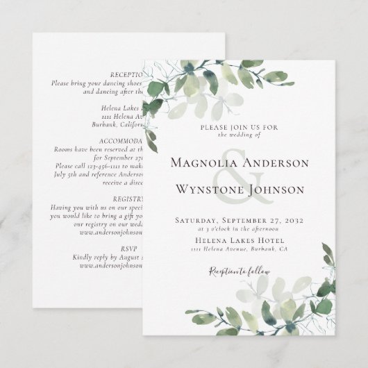 ユーカリ結婚ス 招待状 (正面/裏面)