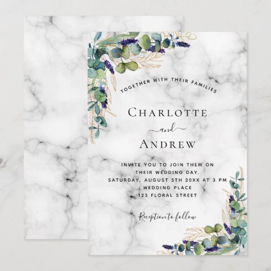 ユーカリ結婚ス 招待状 (正面/裏面)