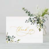 ユーカリ結婚パイナリーの金ゴールド 箔招待状 (立ち正面)