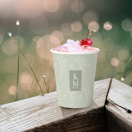 ユーカリ結婚パタン緑ID901 紙コップ