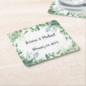ユーカリ結婚パブカスタムコースター スクエアペーパーコースター (アングル)