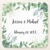 ユーカリ結婚パブカスタムコースター スクエアペーパーコースター (正面)