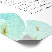 ユーカリ結婚ブリス | 9テーブル |シーティングチャート ポスター (角)