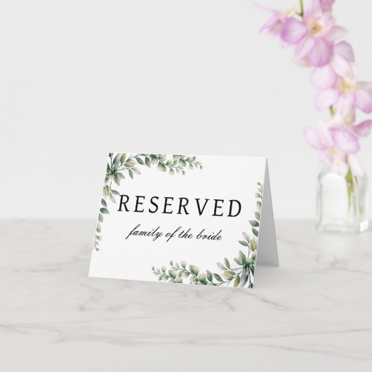 ユーカリ結婚プスの予約テーブル記号 カード (蘭)