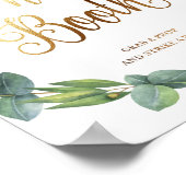 ユーカリ結婚プスの写真ブースへのサイン ポスター (角)