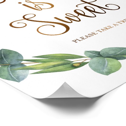 ユーカリ結婚プスの愛のサインは甘い ポスター (角)