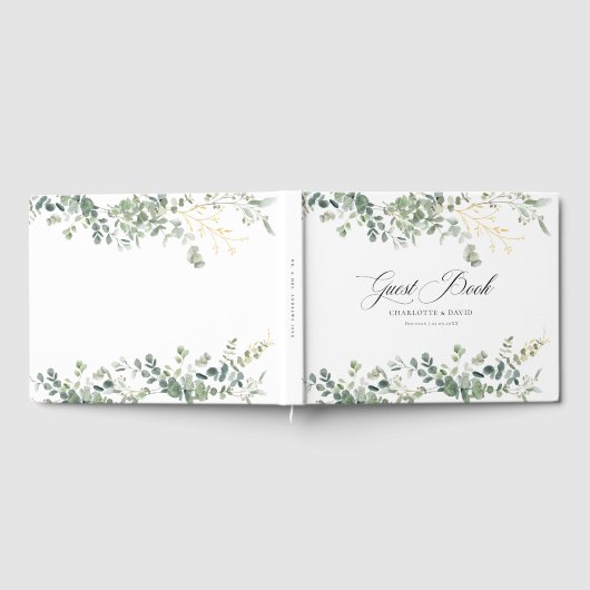 ユーカリ結婚プスの手書き結婚スクリプト ゲストブック (全面)