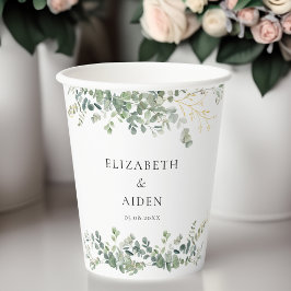 ユーカリ結婚プスの手書き結婚スクリプト 紙コップ