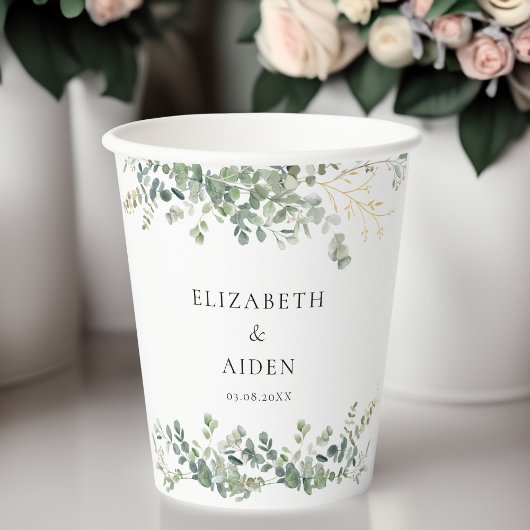 ユーカリ結婚プスの手書き結婚スクリプト 紙コップ