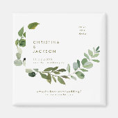 ユーカリ結婚プススクエアザデイト金ゴールド文字 マグネット (正面)