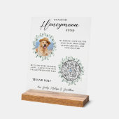 ユーカリ結婚プスペットの犬の写真ハネムーン基金 アクリルサイン (傾斜)