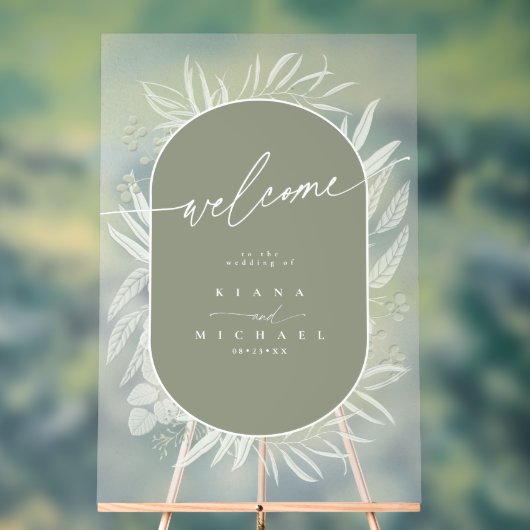 ユーカリ結婚プスリースウェルカムグリーンID901 アクリルサイン (ニュートラル)