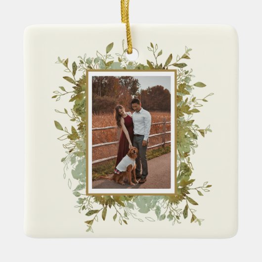 ユーカリ結婚プス写真 セラミックオーナメント (正面)