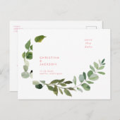 ユーカリ結婚プス文字保存日 ポストカード (正面/裏面)