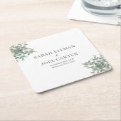 ユーカリ結婚プス スクエアペーパーコースター (アングル)