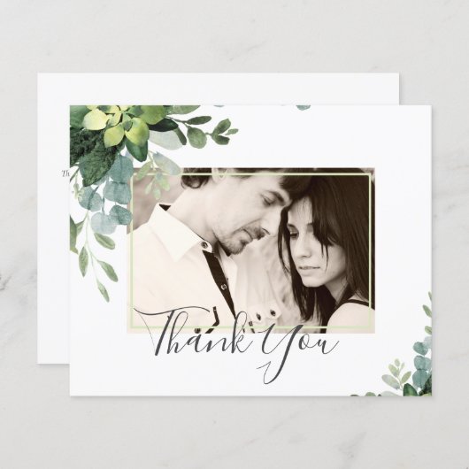 ユーカリ結婚プス – 水彩緑葉草類 (正面/裏面)