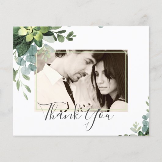 ユーカリ結婚プス – 水彩緑葉草類 チラシ (正面)