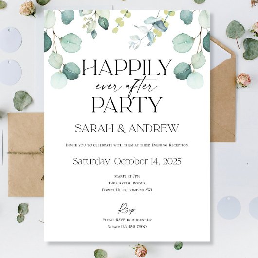 ユーカリ結婚プタスグリーン 招待状