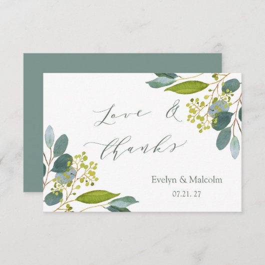 ユーカリ結婚プタス サンキューカード (正面/裏面)