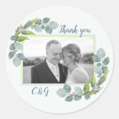 ユーカリ結婚プトゥス写真 ラウンドシール (正面)