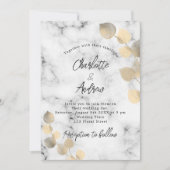 ユーカリ結婚プトゥス大理石ゴールデンラグジュアリー 招待状 (正面)