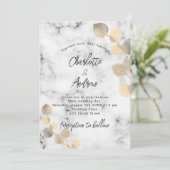 ユーカリ結婚プトゥス大理石ゴールデンラグジュアリー 招待状 (スタンド正面)