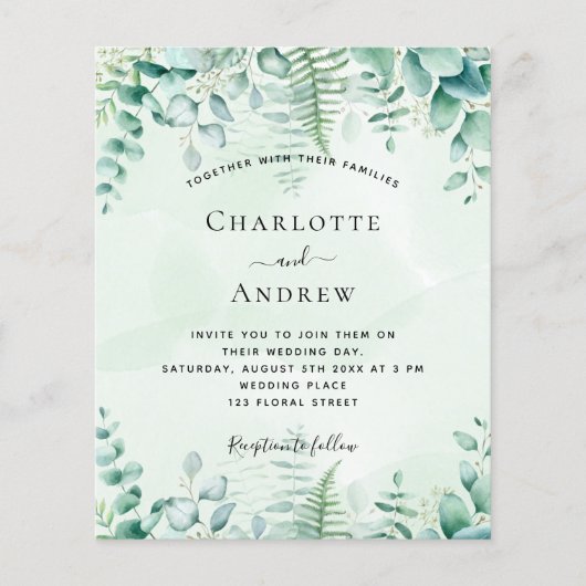 ユーカリ結婚プトゥス・ウッドランド予算案 チラシ (正面)