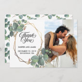 ユーカリ結婚プ感謝していトの写真カード セーブザデート (正面/裏面)