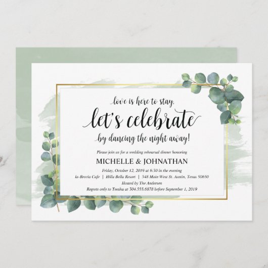 ユーカリ結婚リハーサルディナー招待状 招待状 (正面/裏面)