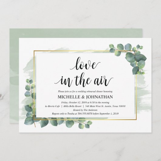 ユーカリ結婚リハーサルディナー招待状 招待状 (正面/裏面)